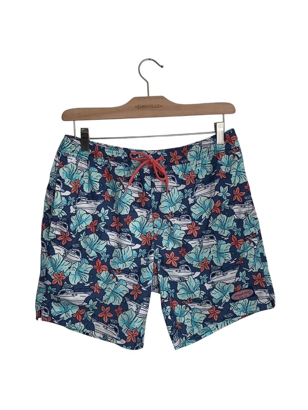Vineyard Vines Men’s Printed Preppy Boat Floral Chappy Swim Trunks M-119 Sz S